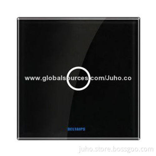 New Crystal PG Touch Light Switch, 1 Gang, Black Glass, OEM and ODM Orders